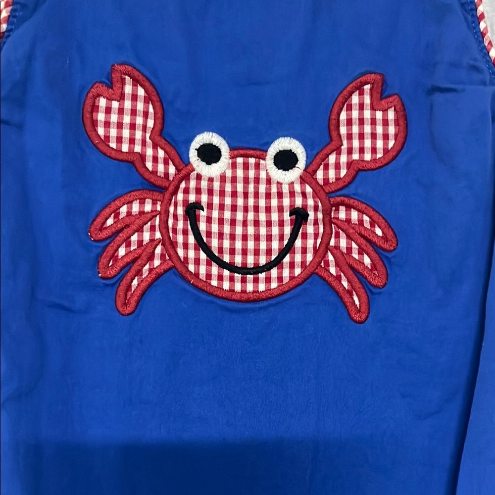 Cactus Blue and Red Onesie with Crab Design - Picture 5 of 6